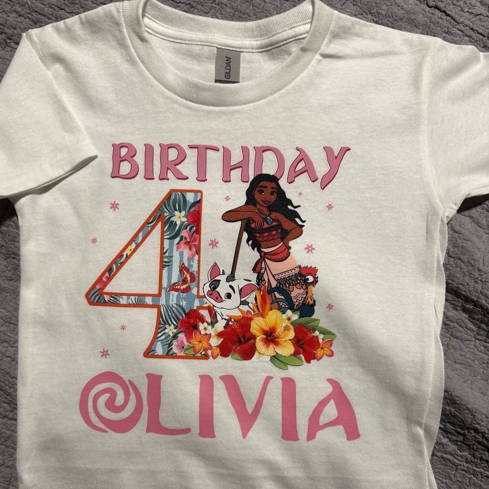 MOANA BIRTHDAY GIRL CUSTOMIZED SHIRT NEW